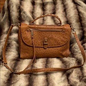 Rebecca Minkoff Ostritch Leather Bag in Tan